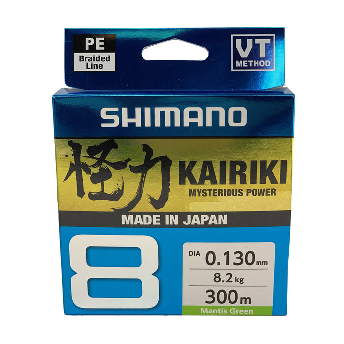 Trenzado Shimano KAIRIKI 8x 300 metros Mantis Green Spinning